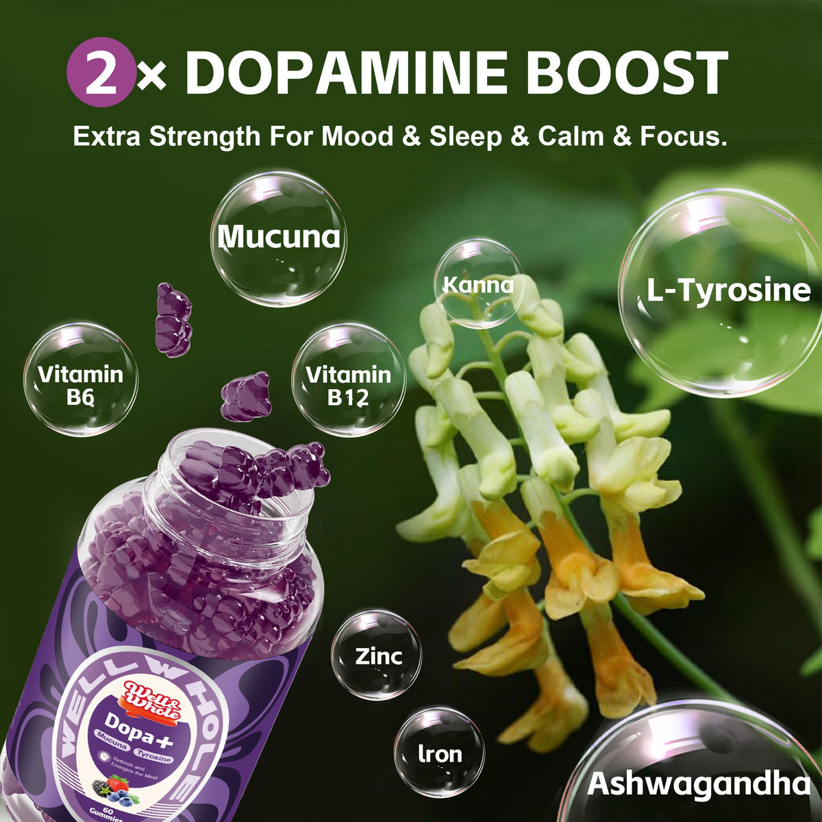 Dopamine Gummies gummies held in one hand before the evening wind-down