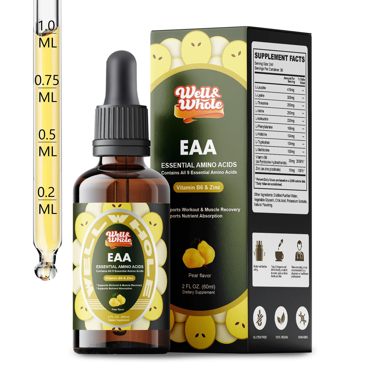 EAA Liver Support liquid drops bottle on a dim evening table, ShopWellWhole night ritual
