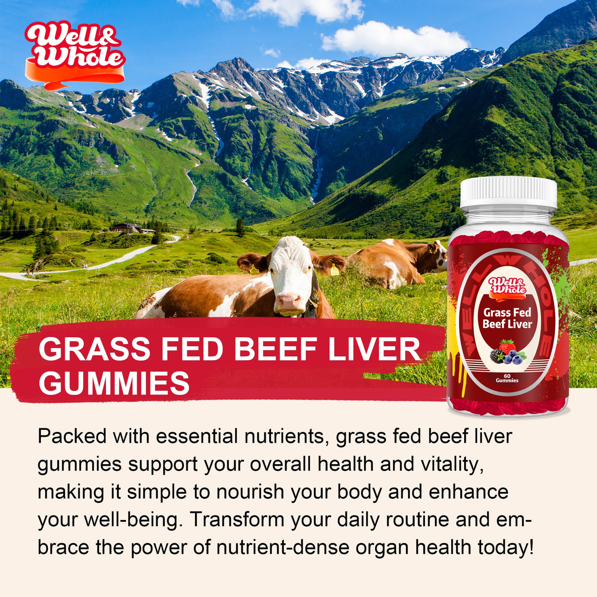 Beef Liver gummies held in one hand before the evening wind-down