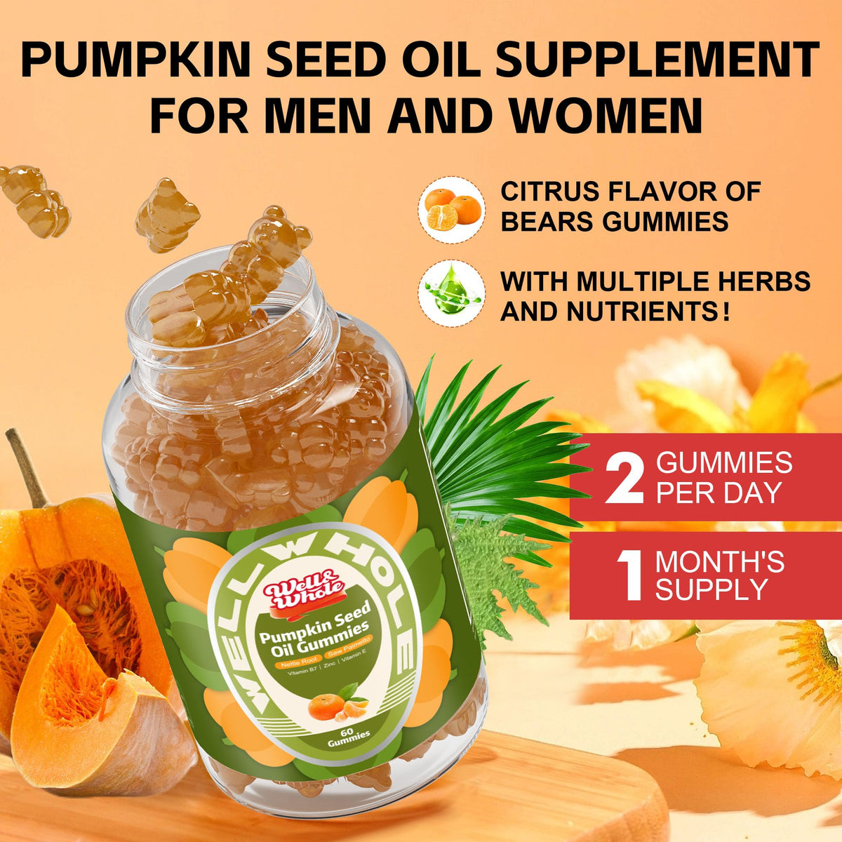 Pumpkin Seed Oil gummies held in one hand before the evening wind-down