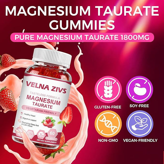 Magnesium Taurate gummies held in one hand before the evening wind-down