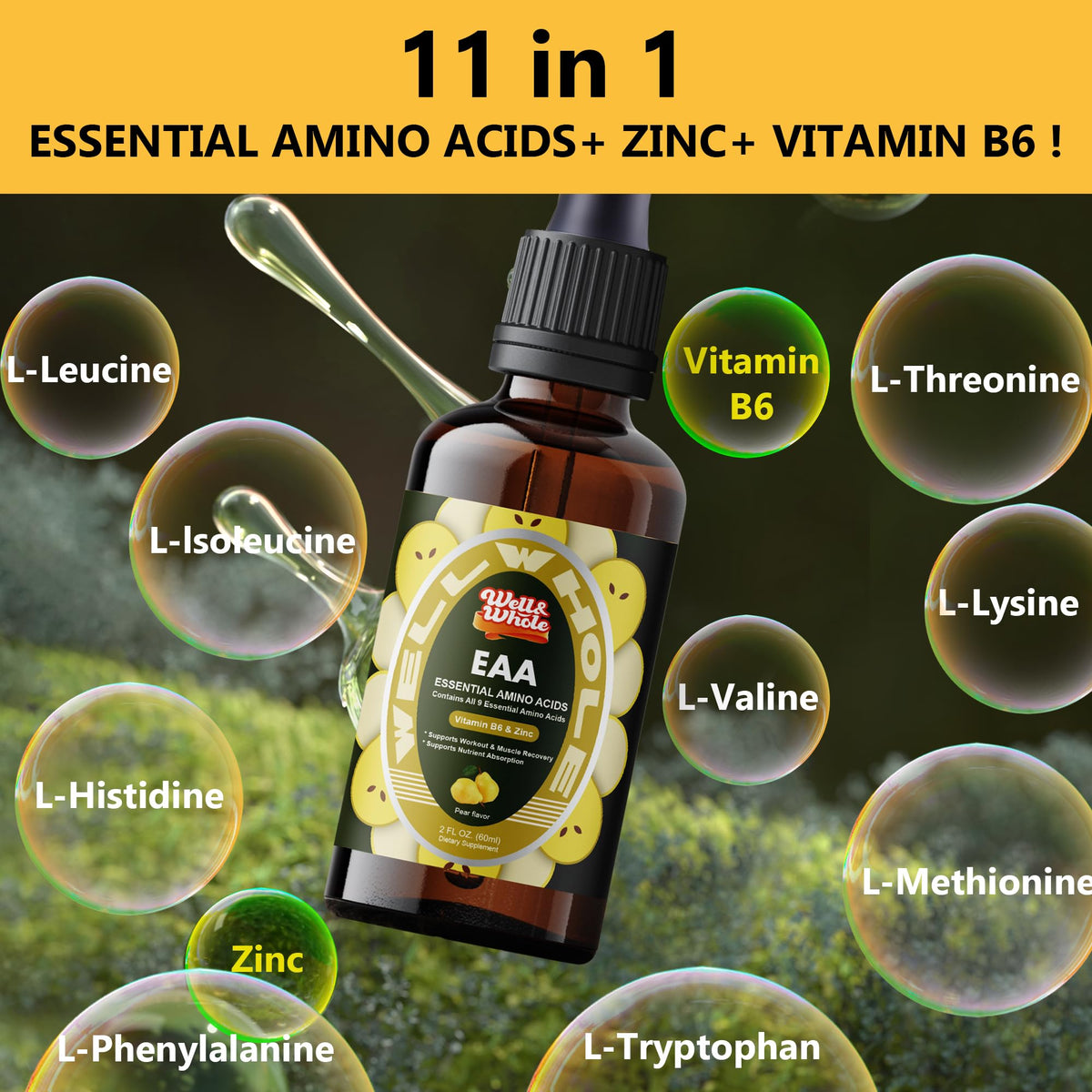 ShopWellWhole EAA Liver Support dropper bottle beside a warm lamp during the evening ritual